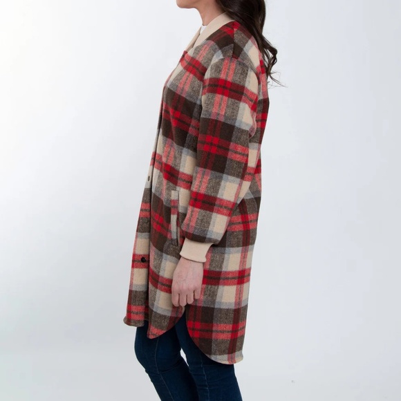 PRICE DROP! Plaid Long Shacket - Picture 3 of 5